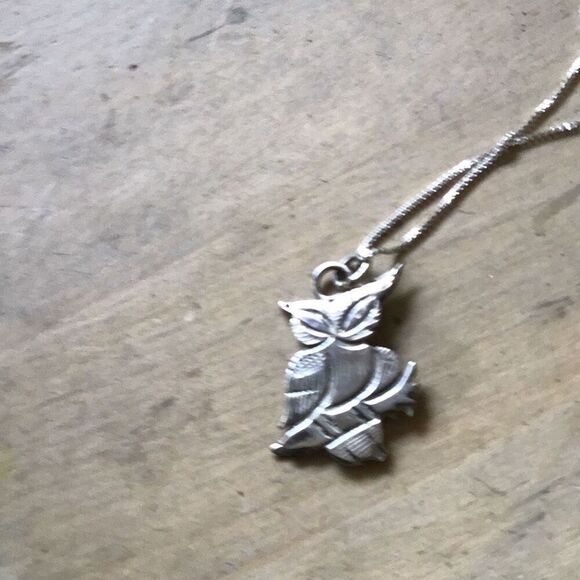 Necklace, Sterling Silver Owl Pendant, NEW, Handmade, Artisan, 18", Unique - Picture 1 of 6